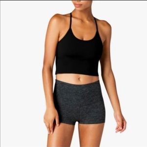 Beyond Yoga Spacedye Slim Racerback Cropped Tank, Jet Black